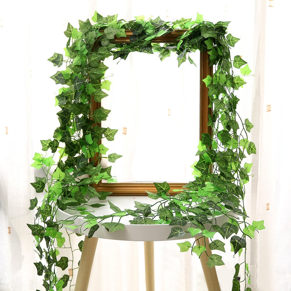 Green Silk Artificial Hanging Leaf Garland Plants Vine Leaves Diy For Home Wedding Party Bathroom Garden Decoration
