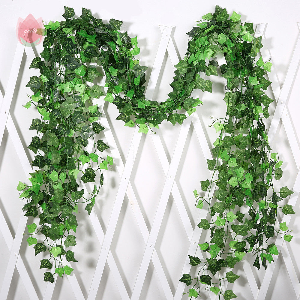 Green Silk Artificial Hanging Leaf Garland Plants Vine Leaves Diy For Home Wedding Party Bathroom Garden Decoration