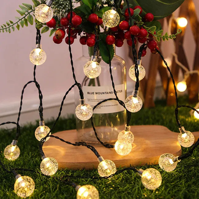 LED Globe String Lights Indoor Outdoor Decorative Fairy Lights Warm White for Birthday Party Wedding Anniversary Christmas