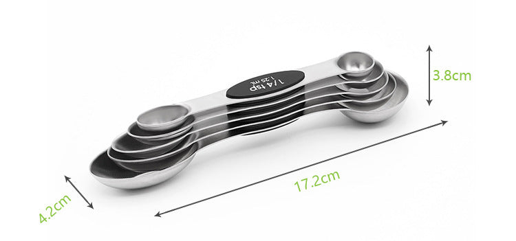 Magnetic Measuring Spoons Set Stainless Steel and Spoon Set Kitchen Gadgets Apartment Essentials Fits in Spice Jars