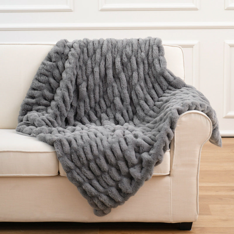 Luxury Faux Fur Throw Blanket Soft Plush Reversible Sherpa Blankets, Twin Fuzzy Elegant Blanket Thick Throws for Bed, Comfy Bedding Accent for Sofa Couch Chair