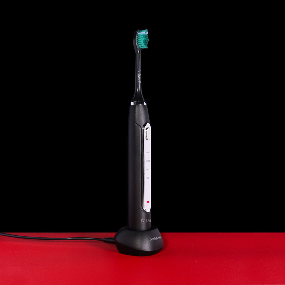 Ultra-Whitening Toothbrush – ADA Accepted Power Toothbrush - 8 Brush Heads & Travel Case – 40,000 VPM Motor & Wireless Charging